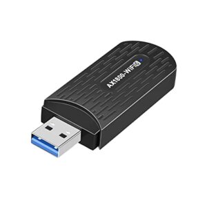 WiFi 6 Adapter,WiFi Dongle for Desktop PC,WiFi Dongle,USB WiFi 6E Adapter,AX1800Mbps,USB3.0 Dual Band 2.4GHz/574Mbps & 5GHz/1201Mbps High Speed,Support Win 10/11