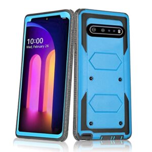 asuwish phone case for lg v60 thinq v60thinq 5g g9 thin q cover hybrid rugged shockproof hard drop proof full body protective heavy duty mobile cell accessories lgv60 v 60 60thinq 60v women men blue