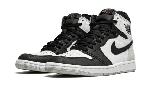 Nike mens Air Jordan 1 Retro High Sneaker, White/Black-grey Fog-bleached, 11