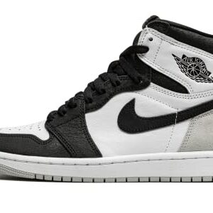 Nike mens Air Jordan 1 Retro High Sneaker, White/Black-grey Fog-bleached, 11