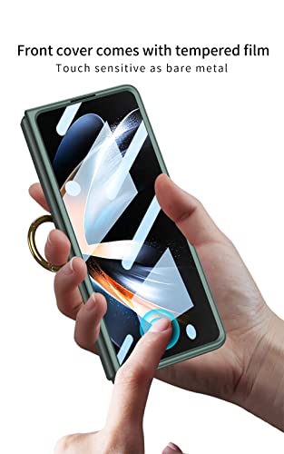 BAILI Samsung Z Fold 4 Case with Ring,Ultra -Thin Z Fold 4 Case,Galaxy Z Flip 4 Case,Military Grade Drop Protective Case,(Ring,Silver)