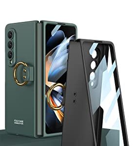 BAILI Samsung Z Fold 4 Case with Ring,Ultra -Thin Z Fold 4 Case,Galaxy Z Flip 4 Case,Military Grade Drop Protective Case,(Ring,Silver)