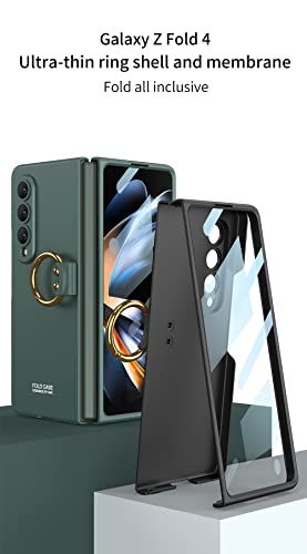 BAILI Samsung Z Fold 4 Case with Ring,Ultra -Thin Z Fold 4 Case,Galaxy Z Flip 4 Case,Military Grade Drop Protective Case,(Ring,Silver)