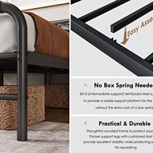 FSCHOS King-Bed-Frame-and-Headboard & Footboard, 14 Inch High, Metal Platform King-Size-Bed-Frame, Premium Steel Heavy Duty Bed Frame No Box Spring Needed, Easy Assembly, Black