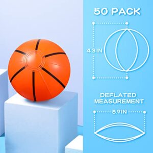 Yunsailing 50 Pcs Mini Beach Balls Bulk, 4.3 Inch Mini Inflatable Beach Ball, Basketballs Beach Toys Pool Toys for Hawaiian Party Decorations Summer Theme Party Favor for Pool Games Water Games