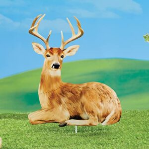 Collections Etc Realistic Deer Outdoor Metal Garden Stake - Set of