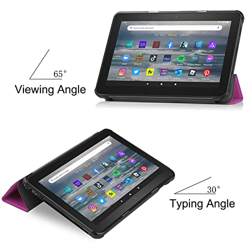 REASUN Case for All-New Fire 7 Tablet (12th Generation, 2022 Release), Slim Lightweight Trifold Stand Cover with Auto Sleep/Wake Case for New Amazon Kindle Fire 7 12th Generation 2022, Purple