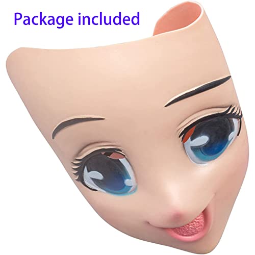 Tiydiygo Realistic Beautiful Girl Headgear Face Cover Halloween Latex Mask Party Game Dress Up Photo Novelty Costume Props (Skin Color)