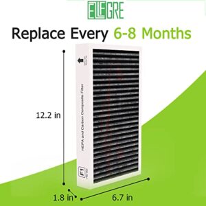 EzLfGre F1 2-Pack Carbon H13 HEPA Replacement Filter for Air Purifier, Compatible with Filtrete 3M C01 T02, Odor Removal