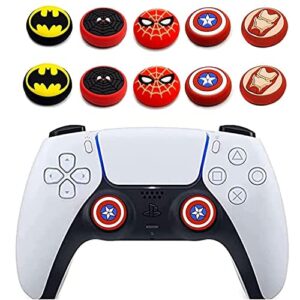 10pcs analog thumb grip stick cover, dualsense wireless controllers game remote joystick cap, non-slip silicone handle protection cover for ps5/ps4/xbox one/360/nintendo switch pro