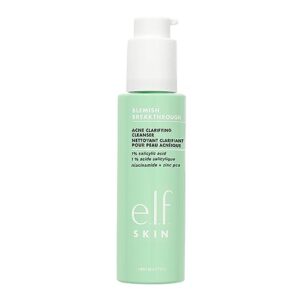 e.l.f. skin blemish breakthrough acne clarifying cleanser, facial cleanser for fighting blemishes, infused with salicylic acid, vegan & cruelty-free