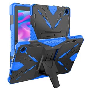 maomini for new kindle fire 7 case 2022 release 12th generation,kickstand heavy duty armor defender cover (blue)