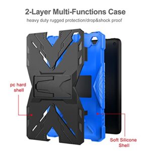 MaoMini for New Kindle Fire 7 Case 2022 Release 12th Generation,Kickstand Heavy Duty Armor Defender Cover (Blue)