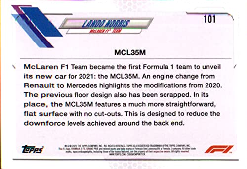 2021 Topps Formula 1#101 Lando Norris McLaren F1 Team Racing Card