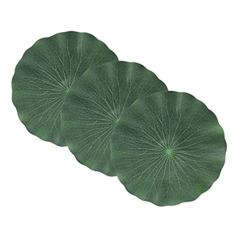 Hemoton Pond Plants Lilly Pads Resin Water Plant 3Pcs Artificial Floating Foam Leaves, Artificial Foliage Pond Decor (11inch/ 28cm) Floating Aquarium Plants Flower Plants Decor