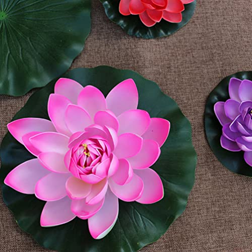 Hemoton Pond Plants Lilly Pads Resin Water Plant 3Pcs Artificial Floating Foam Leaves, Artificial Foliage Pond Decor (11inch/ 28cm) Floating Aquarium Plants Flower Plants Decor