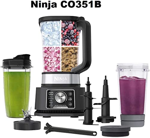 Ninja CO351B Kitchen Nutri Blender System, Silver/Black Food Processor 1400WP BL773CO (Renewed)