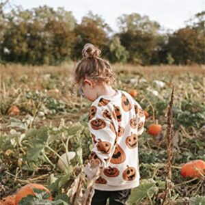 Toddler Kids Baby Girl Boy Halloween Outfit Pumpkin Sweatshirt Oversized Onesie Romper Sweater Matching Clothes (Sweatshirt Pumpkin,2-3T)