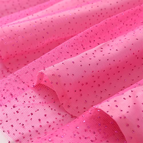 L.O.L. Surprise! Kid Girls Striped Glitter Design Short Sleeve Tutu Dress Tulle Princess Dress Party Birthday 11-12 Years Pink