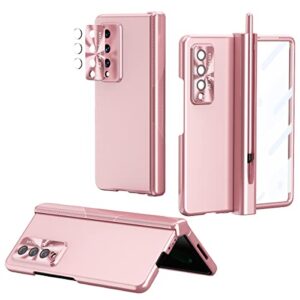case with s pen for samsung galaxy z fold 3 5g 2021 with removable hinge protection holder and built-in camera lens protector and front screen protector
