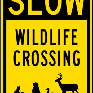 QKIODS Aluminum Metal Sign Slow Wildlife Crossing For Bars Club Restaurants Cafes Pubs