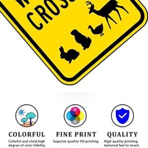 QKIODS Aluminum Metal Sign Slow Wildlife Crossing For Bars Club Restaurants Cafes Pubs