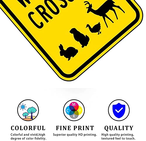 QKIODS Aluminum Metal Sign Slow Wildlife Crossing For Bars Club Restaurants Cafes Pubs