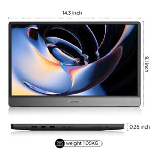 KOORUI Portable Monitor 15.6 Inch 1080P FHD Portable Laptop Monitor IPS Second Screen USB-C HDMI Travel Monitor w/Protective Cover & Dual Speakers