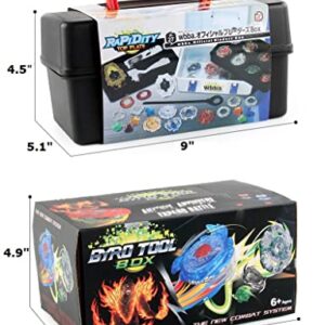 Battling Tops Box Set, Burst Gyro Toys 12 Spinning Tops + 2 Launchers + Stickers Combat Battling Game with Portable Box Gift for Kids Children Boys 499