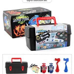 Battling Tops Box Set, Burst Gyro Toys 12 Spinning Tops + 2 Launchers + Stickers Combat Battling Game with Portable Box Gift for Kids Children Boys 499