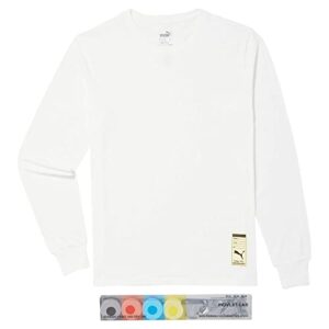puma mens x you screen print kit crew neck long sleeve athletic tops casual - white - size m