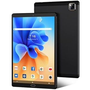 android 11.0 tablet 10 inch tablets with 4g ram+ 64gb rom, 13mp & 5 mp camera, quad core, 6000mah battery, 128gb expand storage, touchscreen, bluetooth/gps/fm/otg/gms/google certified (black)