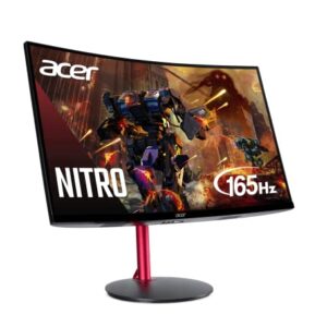 Nitro by Acer 27" Full HD 1920 x 1080 1500R Curve PC Gaming Monitor | AMD FreeSync Premium | 165Hz Refresh | 1ms (VRB) | ZeroFrame Design | 1 x Display Port 1.4 & 2 x HDMI 2.0 Ports ED270R Mbmiiphx