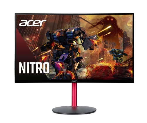 Nitro by Acer 27" Full HD 1920 x 1080 1500R Curve PC Gaming Monitor | AMD FreeSync Premium | 165Hz Refresh | 1ms (VRB) | ZeroFrame Design | 1 x Display Port 1.4 & 2 x HDMI 2.0 Ports ED270R Mbmiiphx