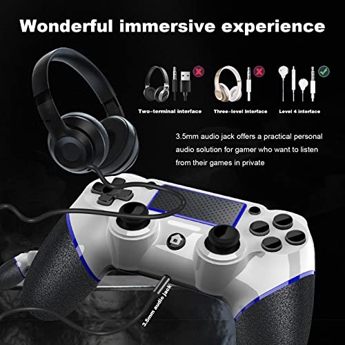 Niacop Wireless PS-4 Controller, Dual-shock PS-4 Controller compatible play-station 4/3/Pro/Slim/PC, Gamepad with Dual Vibration, Turbo,Touch Pad, Battery capacity 600mAh