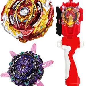 JVNVDS 2-Piece Gyros(B-169 B-172) + 1-Piece Sparking String Launcher Battle Bey Burst Set, Battling Tops, Stickers & Launchers Set, Boys Kids Birthday Party Idea 505