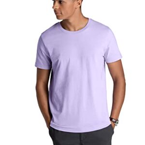 Fruit of the Loom Men's Recover Cotton T-Shirt Made with Sustainable, Low Impact Recycled Fiber, Lilac Petal, Large