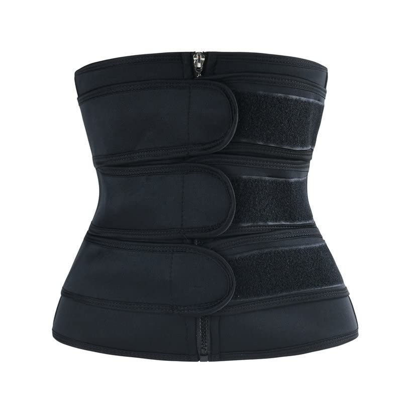 DDFS Workout Corset Sweat Waist Corset Trainer Wrap Seamless Sports Colombian Waist Trainer for Women Black 2XL