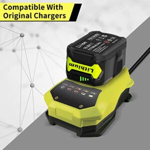 BiBiSi 6.5Ah P108 18 Volt Replacement Battery for Ryobi 18V Battery 2 Pack Cordless Tool Battery Packs Compatible with P102 P103 P104 P105 P107 P108 P109 P190 P122