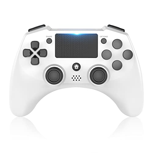 ZFY Wireless Controller Compatible with PS4/Slim/Pro/PC with 6-Axis Motion Sensor, PS4 Controller for Kids and Adults White