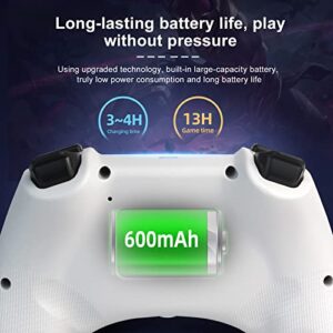 ZFY Wireless Controller Compatible with PS4/Slim/Pro/PC with 6-Axis Motion Sensor, PS4 Controller for Kids and Adults White