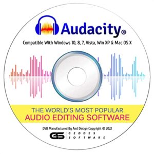 audacity® 2023 newest professional pro audio music recording editing software for win 10,8,7,*vista* and xp mac os x linux including bonus loops and samples collection
