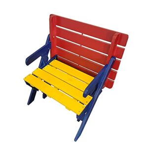 Kids Study Table and Chairs Set, Multi-Functional Children Activity Desk with 2 Bench, Indoor Outdoor Safe Steady Kid-Sized Furniture Children Table and Chair Set (Blue+red+yellow, 3 in 1)