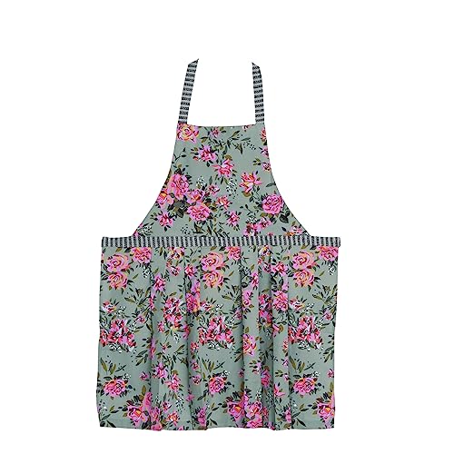 Vera Bradley Women's Lightweight Cotton Apron, Rosy Outlook - Recycled Cotton, One Size