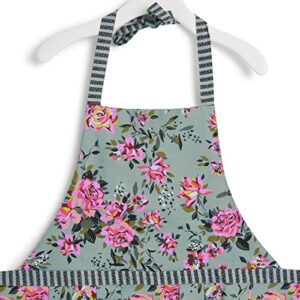 Vera Bradley Women's Lightweight Cotton Apron, Rosy Outlook - Recycled Cotton, One Size