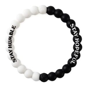 lokai silicone beaded bracelet for women & men, humble hopeful collection - extra large, 7.5 inch circumference - silicone jewelry fashion bracelet slides-on for comfortable fit