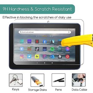 KEANBOLL 2 Pack Tempered Glass Screen Protector for All-New Amazon Fire 7 Tablet 7-inch (12th Generation, 2022 Released)[2.5D Radian] Anti-Explosion Glass Screen Protector