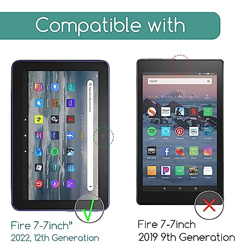 KEANBOLL 2 Pack Tempered Glass Screen Protector for All-New Amazon Fire 7 Tablet 7-inch (12th Generation, 2022 Released)[2.5D Radian] Anti-Explosion Glass Screen Protector