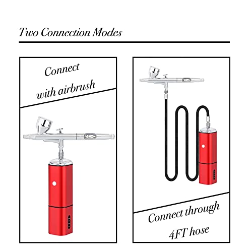 Casubaris Airbrush kit with compressor portable cordless airbrush kit,rechargeable auto stop dual action air brush pen,match different airbrush guns for barbers model painting nail art craft makeup
