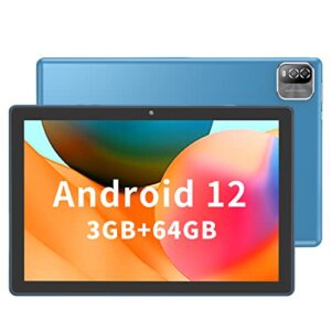 volentex tablet 10 inch android 12, 3gb ram 64gb rom 512gb expand tablets pc,quad core processor, wifi, 10.1'' ips hd display, 6000mah battery, 2mp+8mp camera,gms,type c,bluetooth